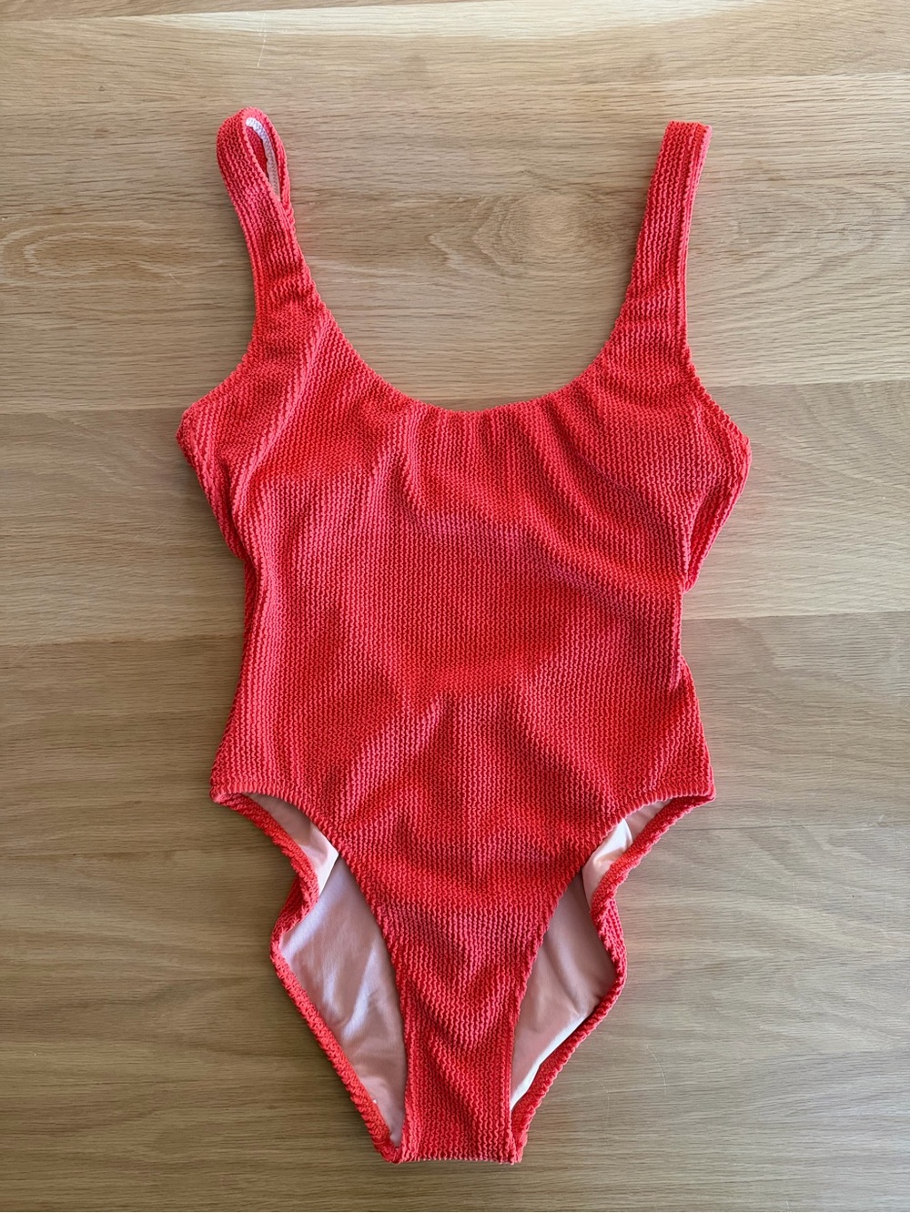 NWOT J.Crew Scrunchie One-Piece Swimsuit- Burnt Red, Size Small.